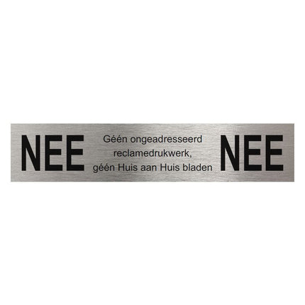 NEE/NEE Plaatje RVS/Zwart - Doika BV - Brievenbus accessoires - STOER! - 8717727199772 - 45005520