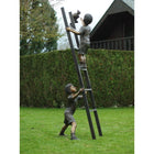 Thermobrass 2 Kinderen op ladder met kat 208x65x75cm (HxBxL) - Doika BV - Bronzen beeld - Thermobrass - 5410807012895 - B1289